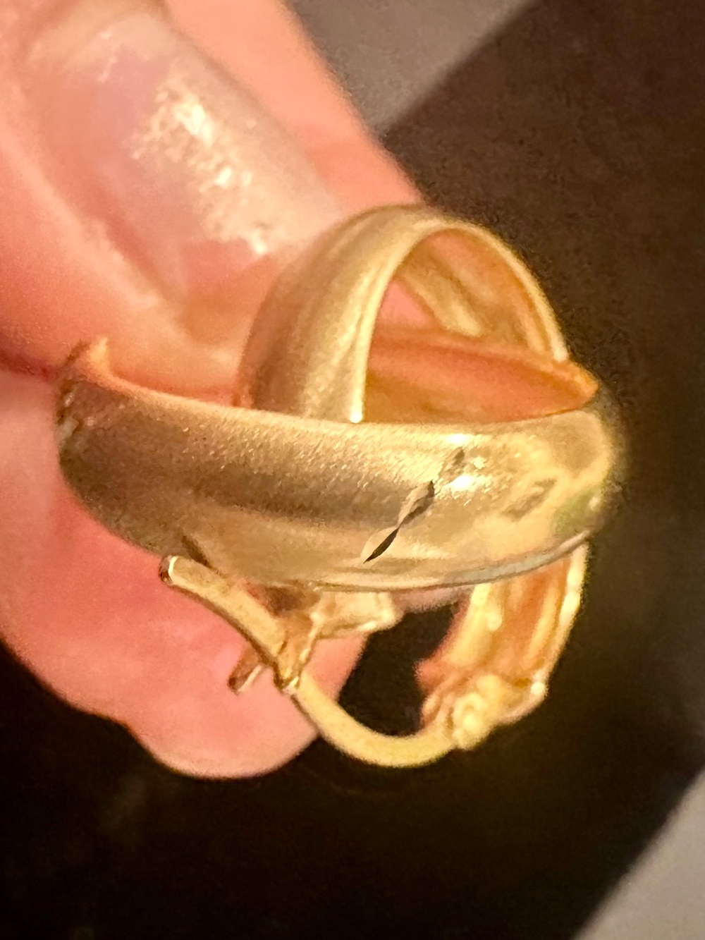 THICK WIDE 10K Solid Gold Hoop Earrings solid 10K thick hoops hoop earrings - Picture 6 of 11
